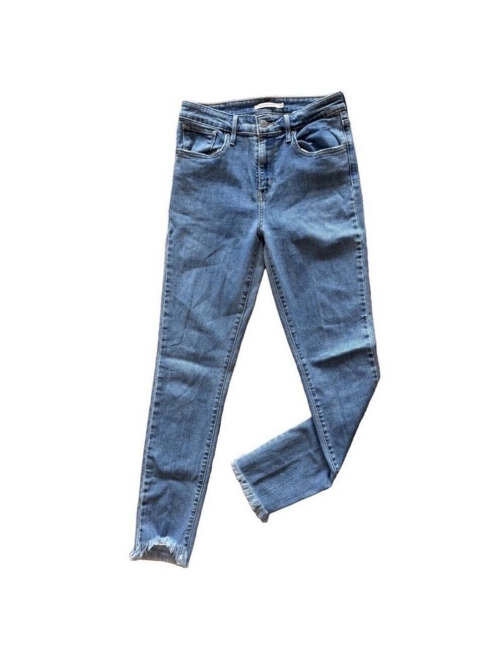 Levi's 721 High Rise Skinny Jeans W28 L30 Raw Hem